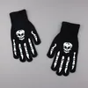 Stadiumkleding Dansaccessoires Breihandschoenen Skeletkop Lichtgevend Halve vinger Volledige vingers Print Warm Ademend Heren Dames Fitnesshandschoen Fietsuitrusting