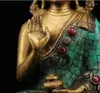 Statuette decorative raccolgono la statua di Shakyamuni dorata con gemme intarsiate fatte a mano in rame puro della Cina Tibet Templ