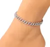 Bracelets de cheville pour femmes, chaîne à maillons cubains glacés, or, argent, rose, diamant, Hip Hop, bijoux 274B8762943