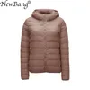 ジャケットNewbang Brand Women's Down Jackets 90％Ultra Light Duck Down Lightweight Coat Hooded Female Windbreaker Parka Plus Coats