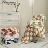 Blankets REGINA Brand Downy Checkerboard Plaid Blanket Fluffy Soft Casual Sofa TV Throw Room Decor Bed Bedspread Quilt 240102