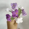 Decorative Flowers Fashion Hand-woven Gradient Forget-me-not Flower Lovely Knitted Bouquet For Home Party Arrangement Art Decot 7