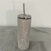 Bouteille Thermos en diamant scintillant de 20oz, tasse à café avec paille, gobelets à eau en acier inoxydable, cadeau pour filles et femmes, 240102