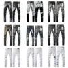 Designe Puple Band Jeans Men Women's High Steet Wash Denim Emboideed Zippe Button Slim Staight Leg Jeans Classic Fashion Steet Wea Luxuy Jeans