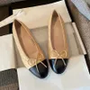 Designer sko balettlägenheter klänningskor paris märke slingback klackar lyxiga sandaler kvinnor quiltade äkta läder ballerina runda tå damer bow casual loafers