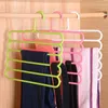 Hangers Multifunctioneel kleurenrek met vijf lagen, droog en nat, broekclip voor tweeërlei gebruik, meerlaagse plastic hanger, garderobemagie