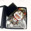 디자이너 G 브랜드 일본 만화 동물 크리에이티브 키 체인 도라몬 액세서리 키 링 PU 가죽 레터 패턴 자동차 키 체인 보석 선물 액세서리