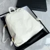 Zaino Channel 22 Borsa hobo per la spazzatura in pelle Nera con hardware dorato Messenger Borse a tracolla da donna Borsa con manico a reticolo di diamanti Stile secchiello