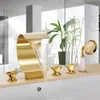 Rubinetti Nave libera Cascata Vasca doccia Montaggio su ponte 5 pezzi diffuso tipvd oro Miscelatore vasca quadrato