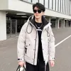 Kış yeni moda markası kişiselleştirilmiş erkeklerin aşağı ceketi hong kong tarzı Kore sürümü kalınlaşmış beyaz ördek aşağı
