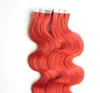 Red Tape Hair Extensions 12quot 14quot 16quot 18quot 20quot 22quot 24quot 26quot pu hud weft 100g 40pcsset body 4597562