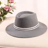 100% chapéu de lã australiano masculino aba larga feltro fedora mãe inverno mulher moda chapéus trilby 240102