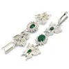 Boucles d'oreilles pendantes, achetez-en 3, obtenez-en 1 gratuit, 63x12mm de Long, grand et lourd, vert émeraude blanc CZ, argent pour femmes