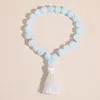 Strand OAIITE 8mm Natural White Jade Small Fringe Beaded Bracelet For Women Meditation Weight Loss Energy Stone Bead Men