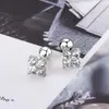 أقراط مسمار Moissanite D Color Vvai Round Cut S925 Sterling Silver for Woman Lab Diamonds Wedding Jewelry Gra