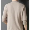 Suéteres para hombres Prendas de punto Base simple Suéter de invierno Cuello alto Suelto Moda juvenil Ciudad Negocios Ocio Cuello redondo