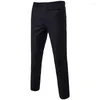 Men's Pants Purple Slim Fit Straight Men Formal Office Flat-Front Trousers Mens Business Wedding Suit Male