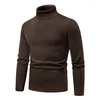 メンズセーター2024秋の冬の男性タートルネックセーター編みプルオーバーニットウォームジャンパースリムフィットカジュアルベーシック