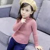 Moda bebé niñas invierno cuello alto suéteres de punto ropa otoño niños niños jersey niños prendas de punto versátil 240103