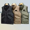 Erkek Yelek Sonbahar/Kış Duran Yaka Hafif Aşağı Ceket Erkekler Kolsuz Tank Top Dış Hava Sporları Top Velcro J240103