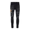 Mor Kot Pantolon Pantolon Pantolon Pantolon Yığılmış Bol Göksel Gözyaşları Çan Botları Avrupa Jean Hombre Mens Pants Pantolon Biker Nakış Trend Boyutu 29-40