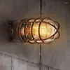 Wall Lamps Vintage Wrought Iron Cage Sconce Industrial Retro Lamp Dock Light Bedroom El Corridor Restaurant Bar Loft