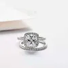 Moissanite Sieraden 14K Wit Vergulde 1.5 Ct Echte S925 Sterling Zilveren Ring Markt Diamanten Verlovingstrouwringen Voor Vrouwen