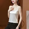 Camis Shintimes Ladies Tops Camisole 2022 Summer with koronkowy jedwabny top cami dla kobiet czarny pasek top zbiornik biały podstawowe topy damskie ubrania