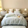 Sängkläder set set broderi hantverk bomullsgubbe sovrum dekoration täcke täcker kudde fyrdelar hemtextiler