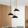 Pendellampor American Style Lights White Black Metal Wood for Restaurant Kitchen Dining Bedroom E27 BULB DROP