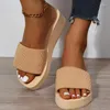 Hausschuhe JMPRS Gestrickte Keile Für Frauen 2024 Sommer Chunky Plattform Keil Heels Sandalen Frau Licht Dicke Sohle Strand Schuhe Mujer