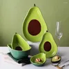 Piatti Creativo Piatto a forma di avocado Cartone animato Utensili da cucina in ceramica Insalata Bistecca Riso Snack Ciotola Regalo per la casa