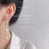 Nowy chiński styl delikatne kolczyki do ucha żywicy dla kobiet dziewczęta moda słodka lotos kwiat ręcznie robione geometryczne kolczyki prezenty