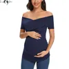 Camisas Mujer Maternidad Enfermería Tops Camisas de Manga Corta Lazo Nudo Delantero Raya Casual Embarazo Lactancia Ropa para Mujer Verano