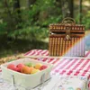 Dinnerware Sets Bread Basket Metal Tray Snack Holder Dessert Candy Boxes Stainless Steel Cotton Case Linen