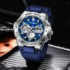 Wristwatches 2024 Top Brand Sports Mens Watche Quartz Silica Gel Waterproof Chronograph Wrist Watches For Men Relogio Masculino