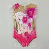 Stage Wear LIUHUO Ginástica Rítmica Leotard Desempenho Competitivo Vestido Crianças Rosa