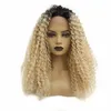 Wigs Dark Roots Ombre Blonde Long Afro Kinky Curly Hair Glueless Synthetic Lace Front Wigs Heat Resistant Fiber Hair for Women