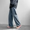 Mäns jeans 2024 Autumn Straight Hombre Plus Size Jean For Men Winter Warm Wide Leg Loose Truuss Long Pants Baggy B266