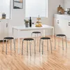 Mutfak Depolama Plastik istiflenebilir yuvarlak tabureler 8 delikli ev okulu gümüş alan tasarrufu tasarımı Tasarım Yuvarlak ve pürüzsüz koltuğun yuvarlak şekli