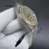 Orologio automatico da uomo in oro con cassa piena di diamanti 41mm Quadrante con diamanti, orologio con pietre diamantate lucide