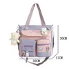 Sacos da noite bonito ombro tote meninas kawaii preppy na moda nylon retalhos escola bookbag para adolescente moda estudante crossbody bolsa