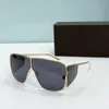 Överdimensionerad wrap solglasögon Gold Metal Brown Lens Kvinnor Mens Designer Solglasögon Shades Sunnies Gafas de Sol UV400 Eyewear With Box