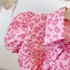 Meisje Jurken Zomer Meisjes Kleding Set 2024 Casual Roze Luipaard Print Hoge Taille Top Rok Kinderen 4-8 jaar