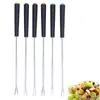 Garfos 6 Pçs/set Metal Espetos de Churrasco Assar Vara Frutas Sobremesa Chocolate Potenciômetro Doméstico Ferramenta de Cozinha