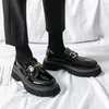 Mentes Loafers Robe noire en cuir homme vert breveté Slip-on Solie Solides Chaussures décontractées Handmade Taille 38-45 240102 579