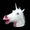 Masker Creepy Animal Horse Head Mask Halloween Costume Theatre Prop Novell Latex Rubber Christmas Cosplay Fancy Dress Hooded Helmet Mask