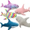 140 cm Giant Cute Shark Plush Toy Soft Fyllda Speelgoed Animal Reading Pillow For Birthday Presents Cushion Doll Present For Children 240102