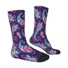 Chaussettes pour hommes Fond violet Paisley Mâle Hommes Femmes Bas d'été Harajuku