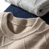 Men Cashmere Sweater Autumn Winter Soft Warm Jersey Jumper Robe Hombre Pull Homme Hiver Pullover ONeck Knitted Wool Sweaters 240103